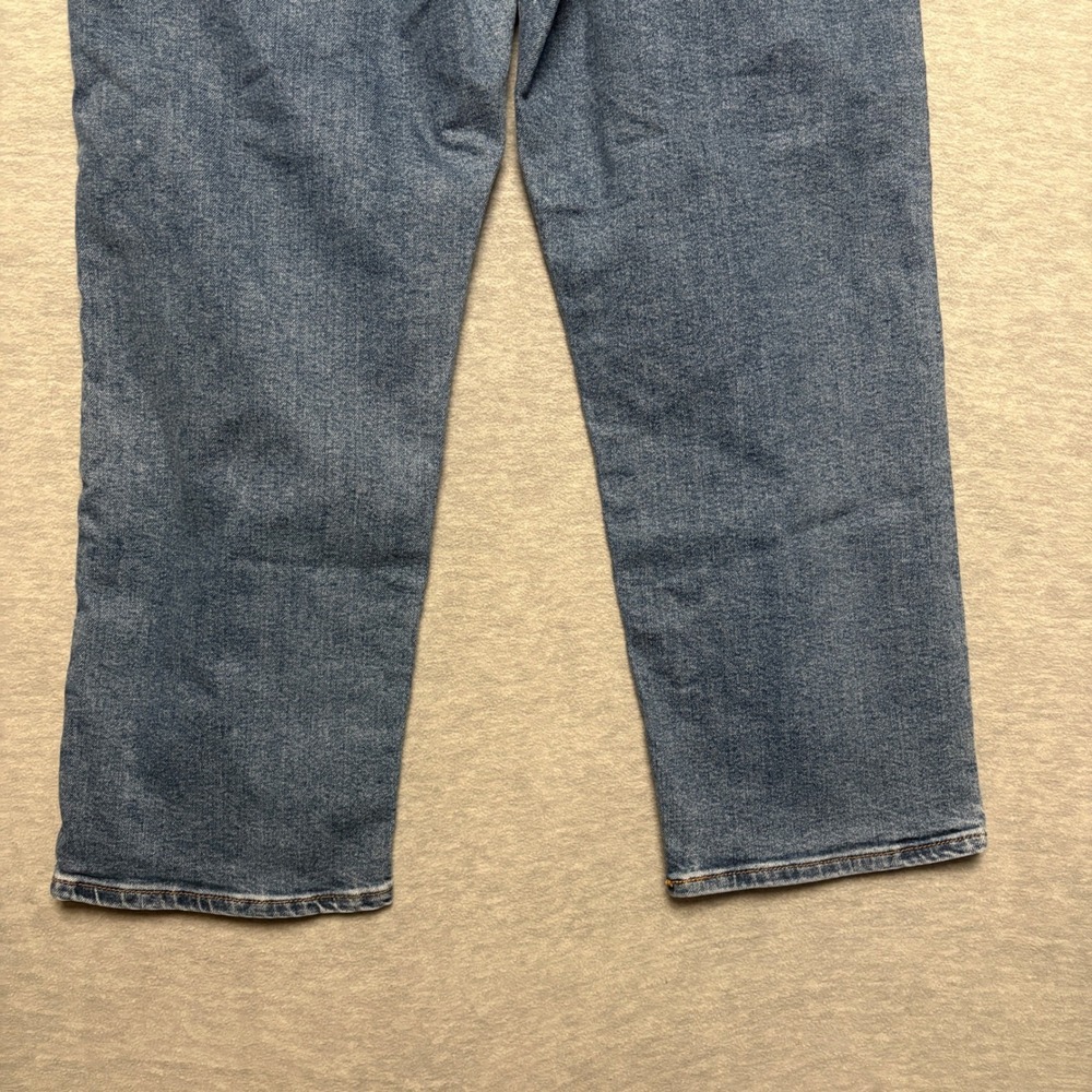 Levis Womens Jeans 32 Blue Ribcage Straight High Rise Cropped light Wash Stretch - Picture 9 of 9